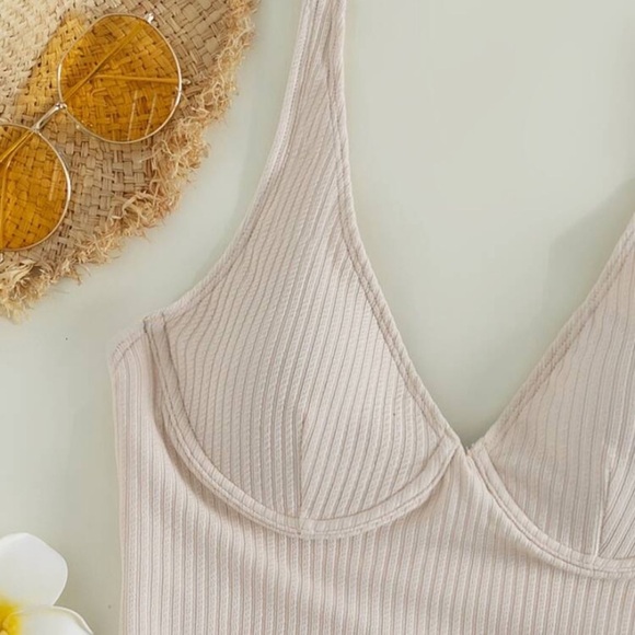 Apricot Ribbed swimsuit/bodysuit - Picture 3 of 7